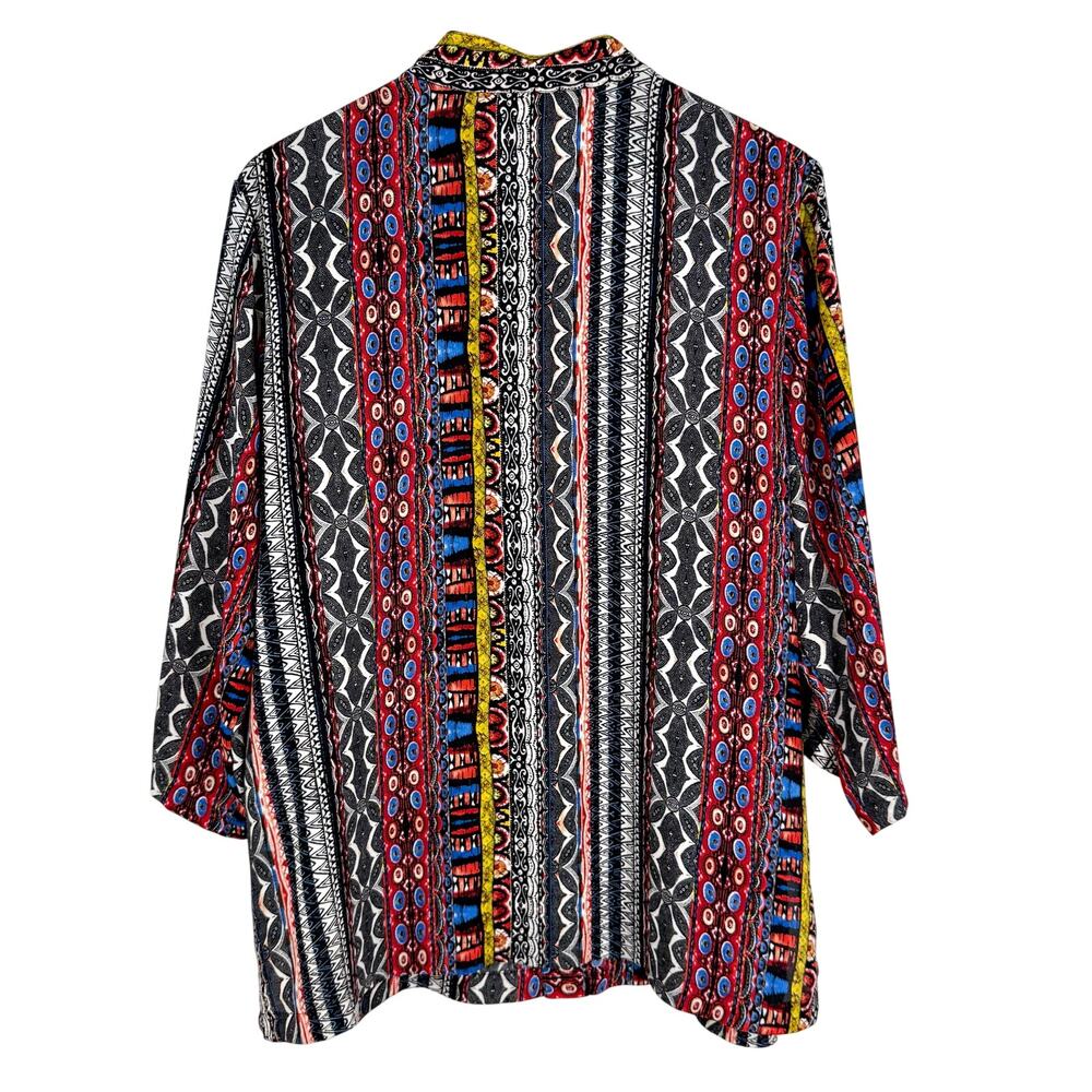 Citron Santa Monica Womens Plus Size 1X Wearable Art Blouse Shirt Top Artsy - Picture 8 of 8
